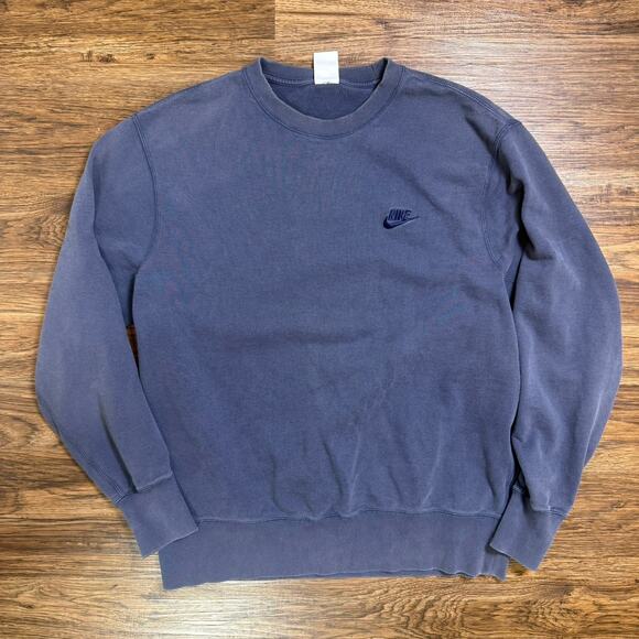 Nike navy blue crewneck sunfaded sweatshirt athleisure casual mens Large-Tall - Picture 1 of 6